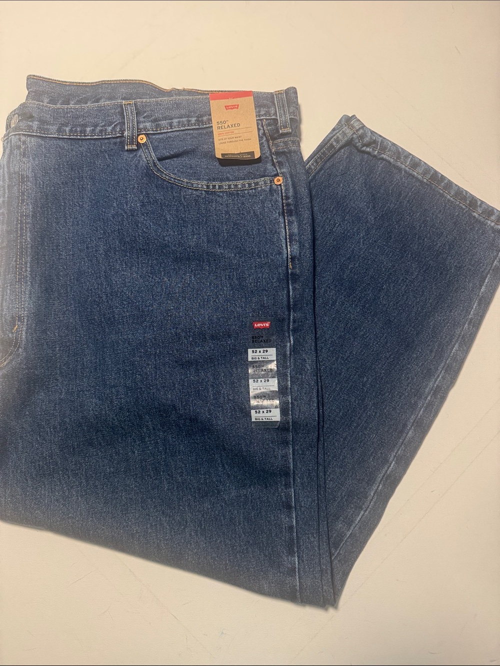 Levis Jeans Mens 52 29 Relaxed Fit 550